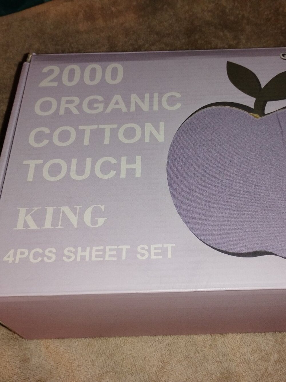 Sheet Set 2000 Bamboo Organic Cotton Lavender King 4 pc Set New